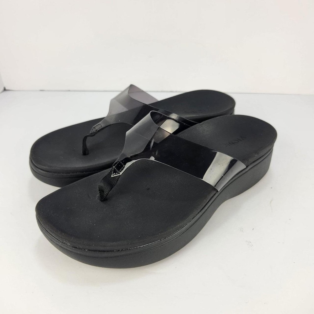 Vionic Women's Black Platform Flip Flop Sandals Size 9 Comfort Orthotic Casual
